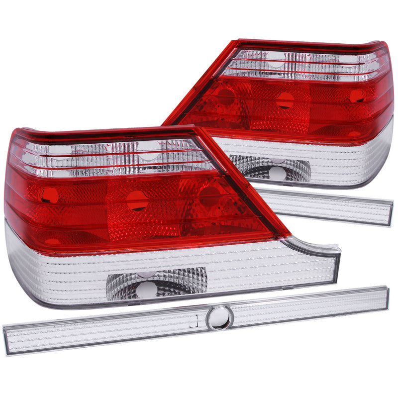 Anzo 1995-1999 Mercedes Benz S Class W140 Tail lights Red/Clear 221153 Photo - Primary