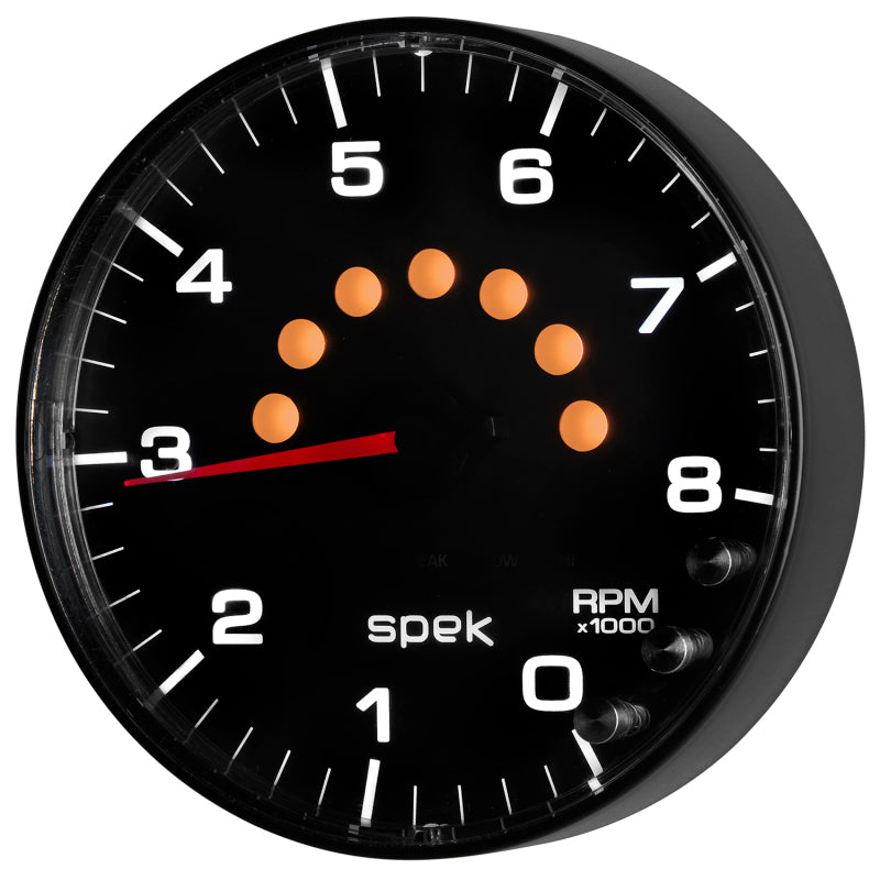 Autometer Gauge, Tachometer, 5", 8k Rpm, w/Shift Light & Peak Mem, Black/Black P238328 User 6