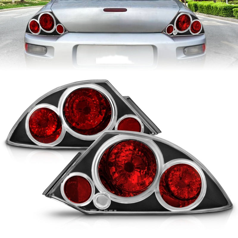 Anzo 2000-2005 Mitsubishi Eclipse Taillights Black 221081 Photo - Primary