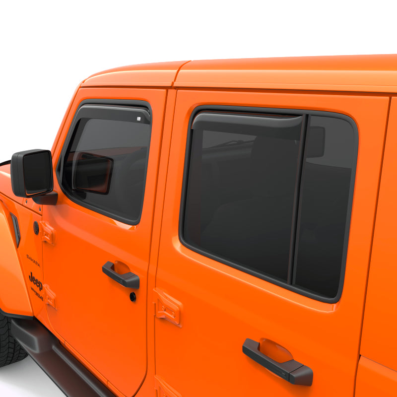 EGR 2018 jeep Wrangler JL SlimLine In-Channel WindowVisors Set of 4 - Dark Smoke 575251 575251 Photo - Close Up