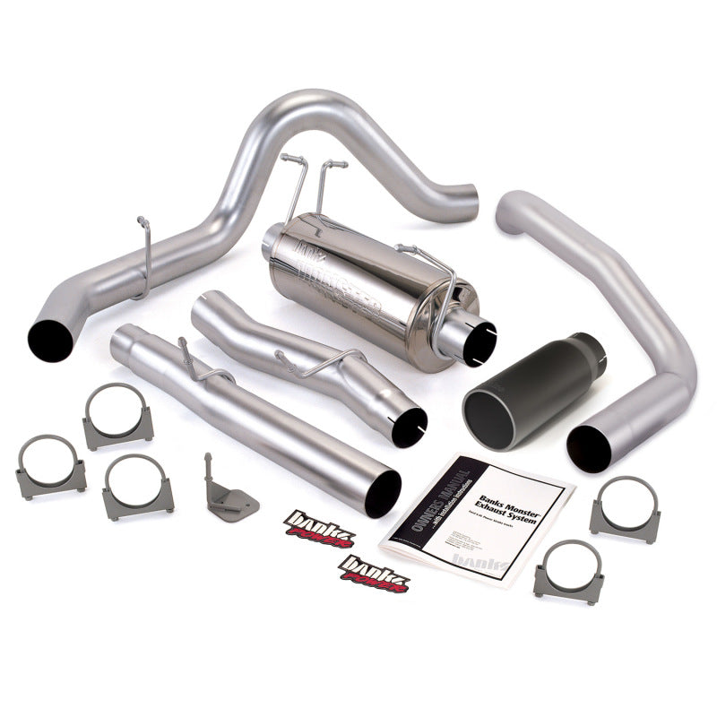 Banks Power 03-07 Ford 6.0L SCLB Monster Exhaust System - SS Single Exhaust w/ Black Tip 48783-B 48783-B Photo - Primary