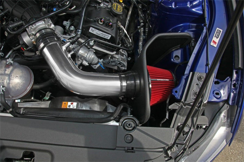 Spectre 15-16 Ford Mustang V6-3.7L F/I Air Intake Kit - Polished w/Red Filter 9041 9041 Photo - Mounted