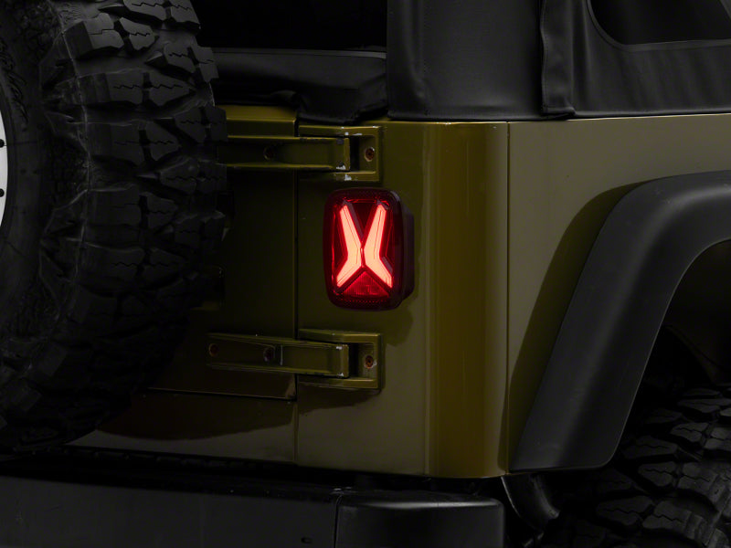 Raxiom 76-06 Jeep CJ7 Wrangler YJ & TJ Gladiator LED Tail Lights- Blk Housing (Smoked Lens) J177410 J177410 Photo - Primary