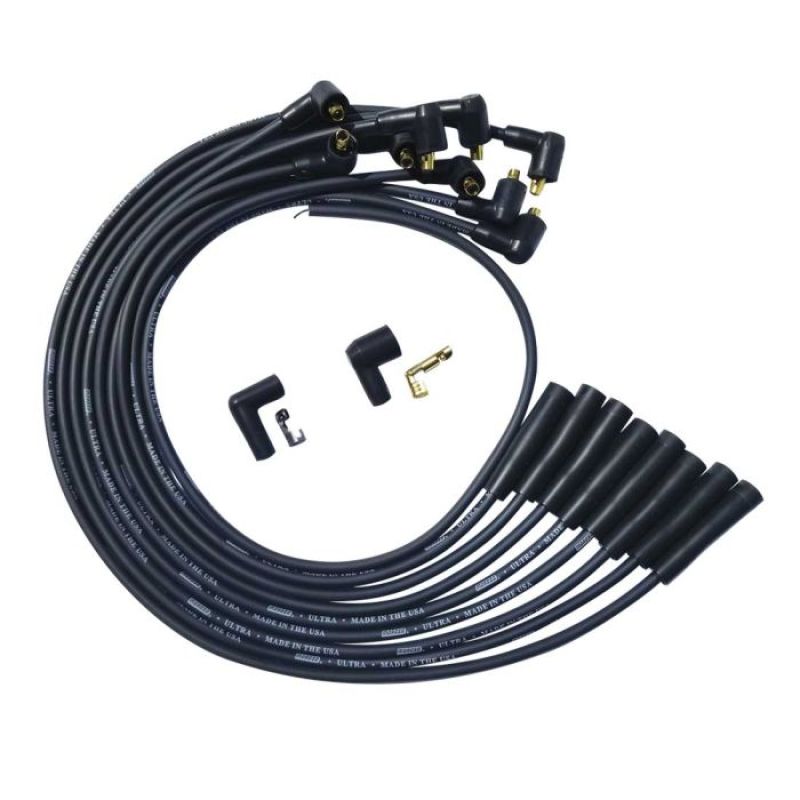 Moroso BBC Over Valve Cover Str Plug & 90 Non-HEI Unsleeved Ultra Spark Plug Wire Set - Black 51041 51041 User 1