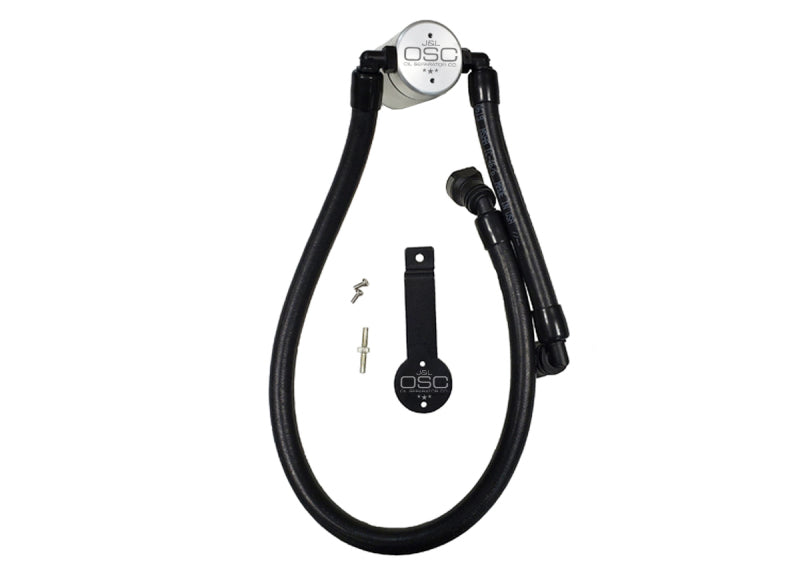 J&L Oil Separator 3.0 Passenger Side 2011-14 Mustang GT/12-13 Boss 302 Remote Mount - Clear Anodized 3041P-C 3041P-C Photo - Primary