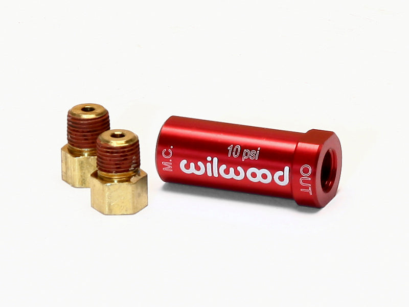 Wilwood Residual Pressure Valve - w/ Fittings - 10 Red 260-13784 Photo - Primary