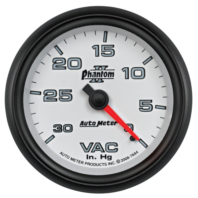 AutoMeter Gauge Vacuum 2-5/8in. 30Inhg Mechanical Phantom II 7884 7884 Photo - Primary