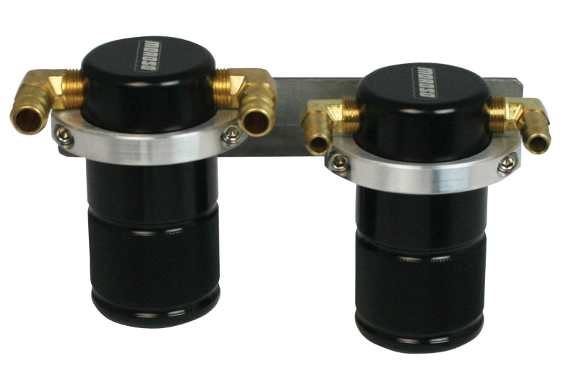 Moroso 04-07 Subaru STi/06-07 WRX Air/Oil Separator Catch Can - Small Body - Billet Aluminum - Black 85627 85627 Photo - Primary