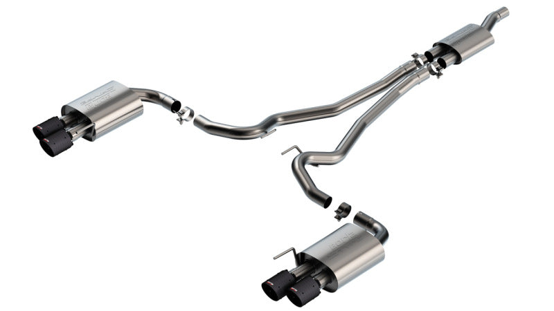 Borla 2024 Ford Mustang 2.3L Ecoboost S-Type Catback Exhaust CF BA w/ Quad Tips - Non-Active 140981CFBA 140981CFBA Photo - Primary