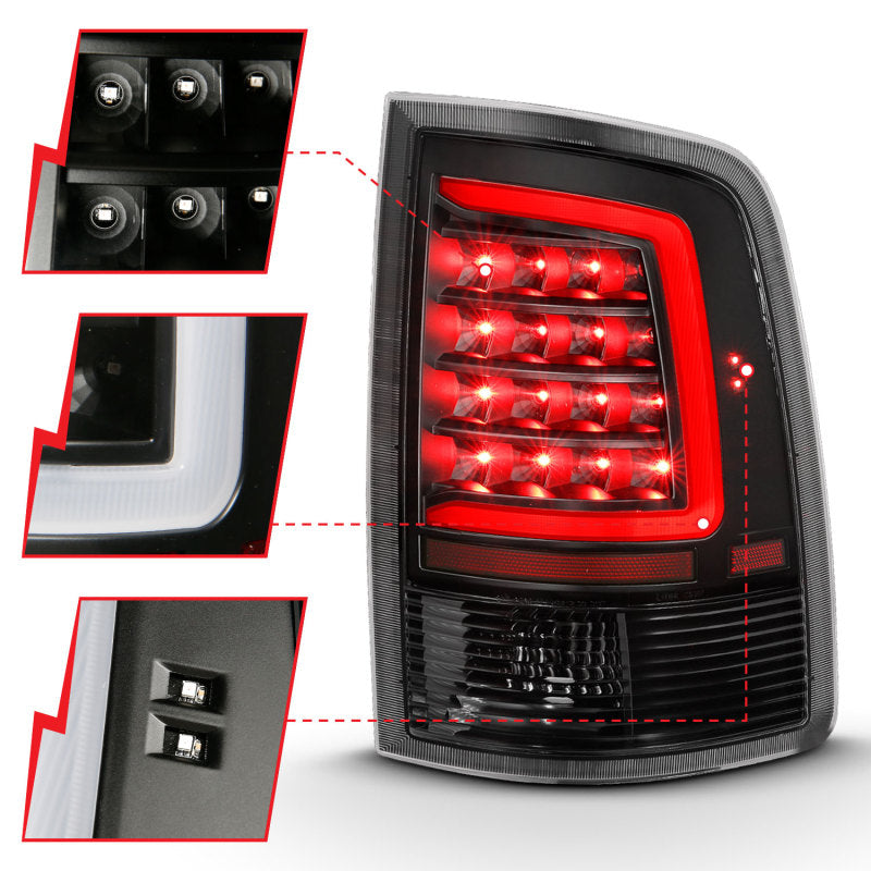 ANZO 2009-2018 Dodge Ram 1500 LED Taillight Plank Style Black w/Clear Lens 311318 311318 Photo - Unmounted
