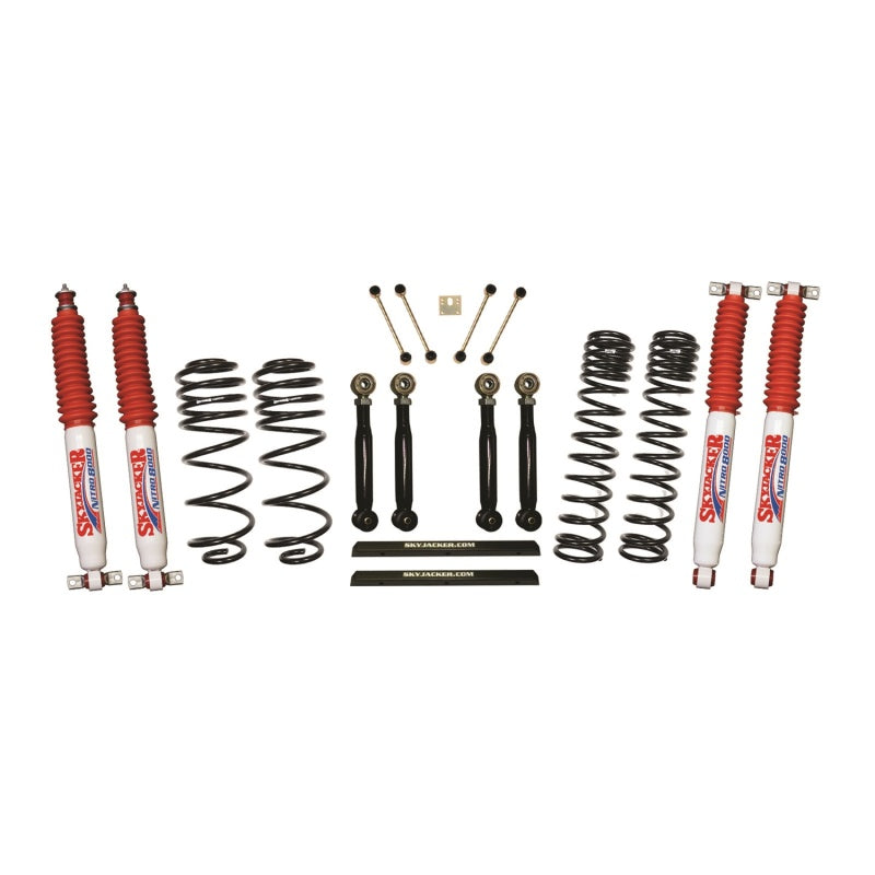 Skyjacker 03-06 Jeep TJ 4in D-Rate Long Travel Kit w/ Adj. FR/RR Lower Flex Links/Nitro 8000 Shocks TJ403BPNLTX TJ403BPNLTX Photo - Primary