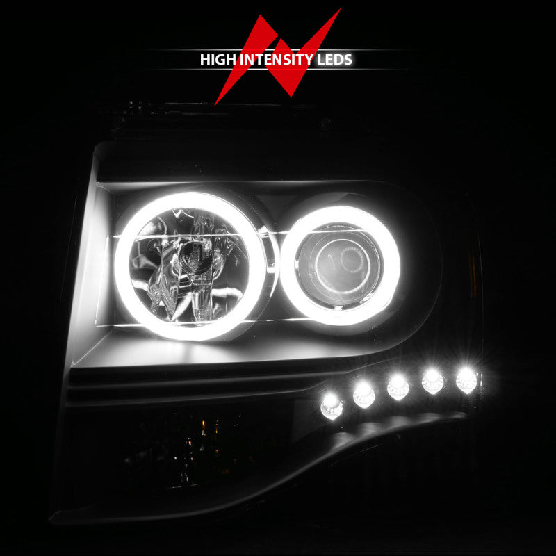 Anzo 2007-2014 Ford Expedition Projector Headlights w/ Halo Black 111113 Photo - lifestyle view