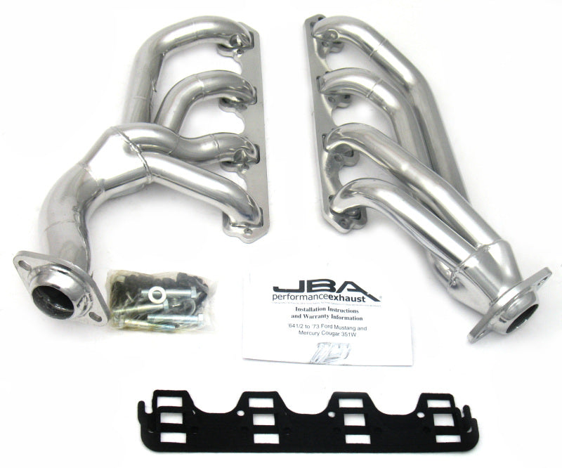 JBA 65-73 Ford Mustang 351W SBF w/T-5/Cable Clutch 1-5/8in Primary Silver Ctd Mid Length Header 1655SJS 1655SJS Photo - Primary