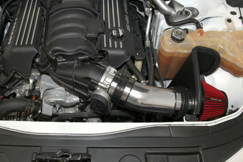 Spectre 11-14 Challenger/Charger V8-6.4L F/I Air Intake Kit - Polished w/Red Filter 9003 9003 Photo - Mounted