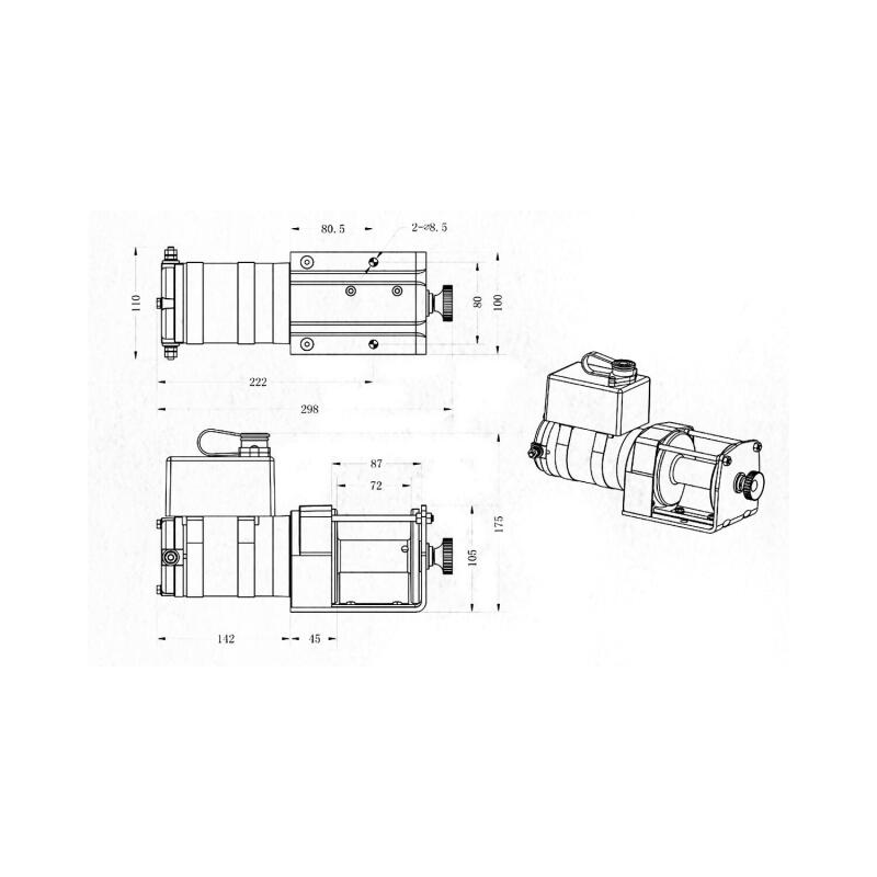 Superwinch 3000 LBS 12 VDC 3/16in x 40ft Steel Rope UT3000 Winch 1331200 1331200 Line Art