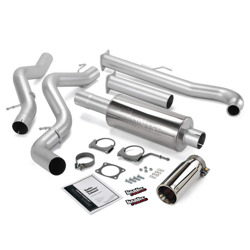 Banks Power 01-04 Chevy 6.6L Ec/Cclb Monster Exhaust System - SS Single Exhaust w/ Chrome Tip 48630 48630 Photo - Primary