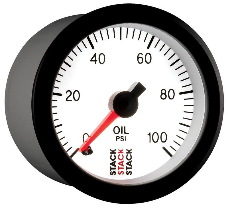 Autometer Stack 52mm 0-100 PSI 1/8in NPTF Male Pro Stepper Motor Oil Pressure Gauge - White ST3352 ST3352 User 4