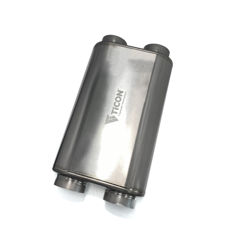 Ticon Industries 17in OAL 3.0in Dual In/Out Thin Oval Titanium Muffler - Matte 116-07623-0250 116-07623-0250 User 1