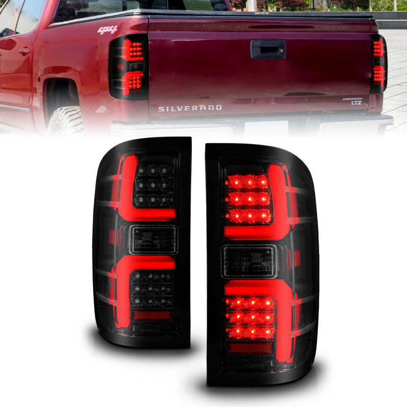 ANZO 15-19 Chevrolet Silverado 2500 HD/3500 HD LED Taillight w/ Sequential Black Housing/Smoke Lens 311451 311451 Photo - Primary