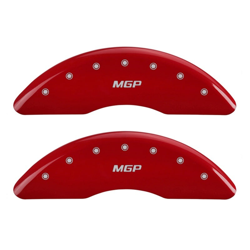 MGP 2 Caliper Covers Engraved Front MGP Red Finish Silver Characters 2007 GMC Canyon 34213FMGPRD 34213FMGPRD Photo - Primary