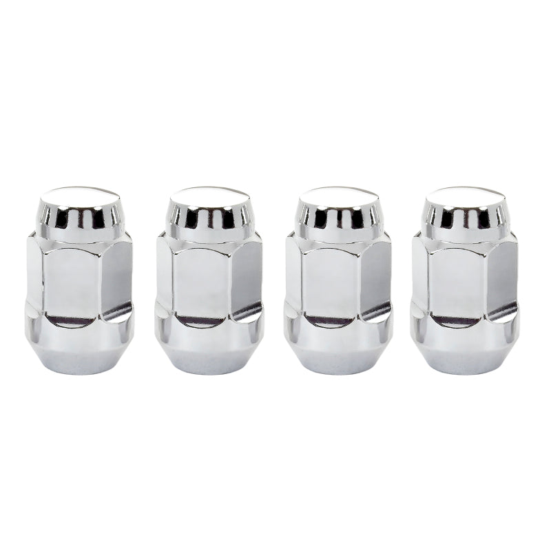 McGard Hex Lug Nut (Cone Seat Bulge Style) M12X1.5 / 3/4 Hex / 1.45in. Length (4-Pack) - Chrome 64012 64012 Photo - Primary