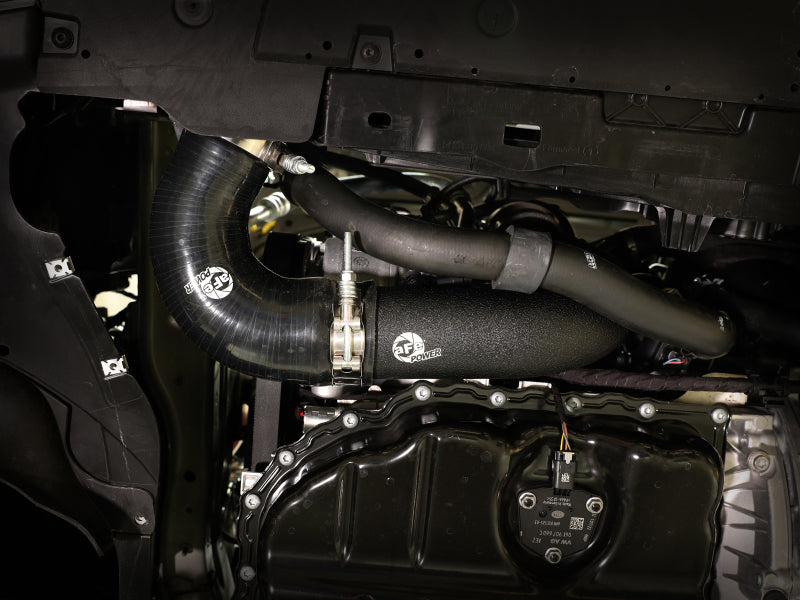 aFe Bladerunner 2.75in Aluminum Cold Charge Pipe Black VW GTI (MKVIII) 22-23 L4-2.0L (t) 46-20609-B 46-20609-B Photo - Mounted