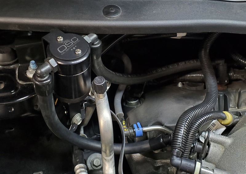 J&L 13-19 Ford Explorer Sport EcoBoost V6 Passenger Side Oil Separator 3.0 - Black Anodized 3022P-B 3022P-B Photo - Mounted