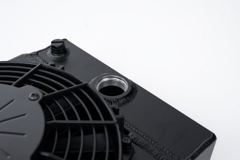 CSF Universal Drag Race / Tuck Radiator w/9in Spal Fan - 10.5in H x 10in L x 3.6in W - Black 7065B 7065B Photo - Close Up