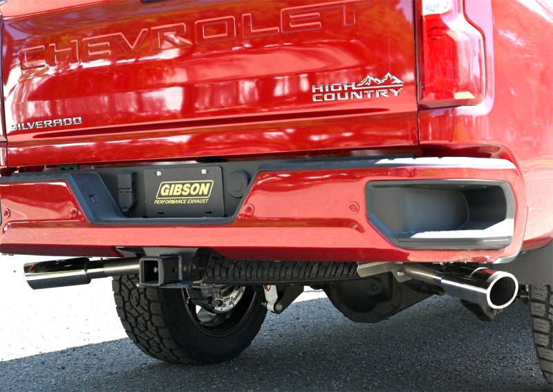 Gibson 20-22 Silverado/GMC Sierra 2500 HD 6.6L Crew Cab (Long Bed) Cat-Back Dual Extreme Exhaust 65714 65714 Photo - Mounted
