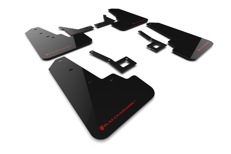 Rally Armor 19-24 Dodge Ram 1500 Rebel Black UR Mud Flap w/Red Logo MF98-UR-BLK-RD MF98-UR-BLK-RD Photo - Primary