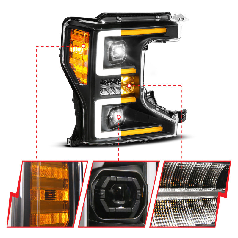 ANZO 20-22 Ford Super Duty (Halogen) Z-Series Full LED Proj Headlights SeqSig - Pass. Side ONLY 111620X-R 111620X-R User 1