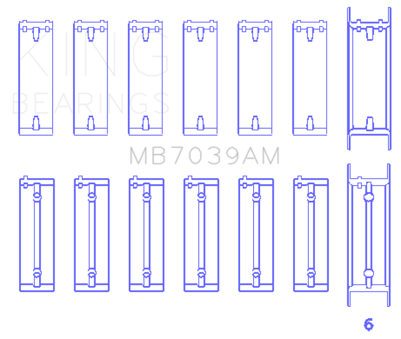 King Engine Bearings King BMW M51/M57 (Size STD) Main Bearing Set MB7039AM MB7039AM Photo - Primary