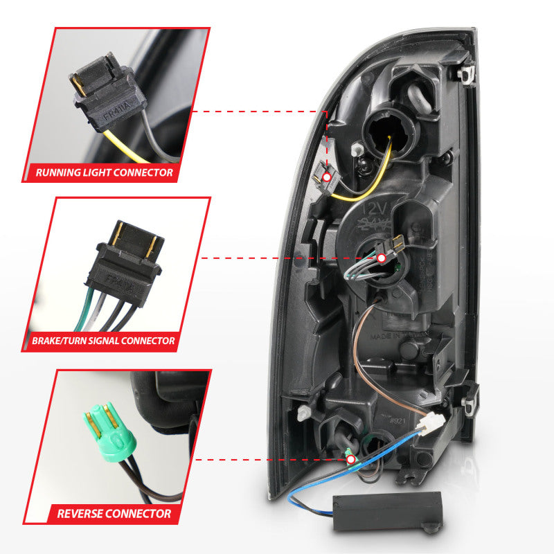 ANZO 05-15 Toyota Tacoma Full LED Tail Lights w/Light Bar Sequential Black Housing Smoke Lens 311428 311428 Photo - Unmounted