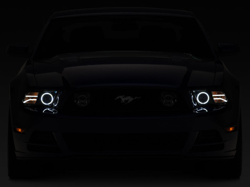 Raxiom 13-14 Ford Mustang LED Halo Projector Headlights- Black Housing (Clear Lens) 408997 408997 Photo - Close Up