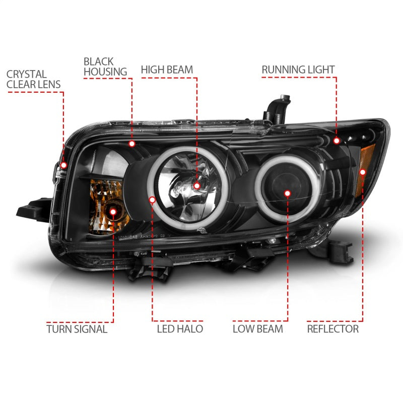 Anzo 2008-2010 Scion Xb Projector Headlights w/ Halo Black 121280 Photo - Unmounted