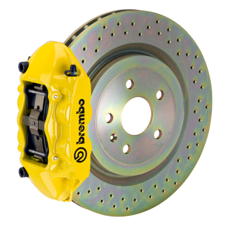 Brembo 10-15 Camaro V6 Rear GT BBK 4 Piston Cast 365x28 1pc Rotor Drilled- Yellow 2P4.8001A5 2P4.8001A5 Photo - Primary