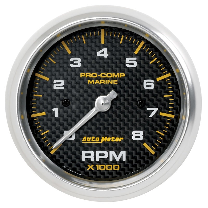 Autometer Gauge, Tachometer, 3 3/8", 8k Rpm, Marine Carbon Fiber 200779-40 Photo - Primary