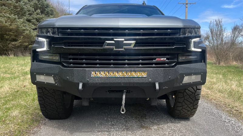 Fishbone Offroad 19-21 Chevrolet Silverado 1500 Rockfish Front Bumper - Black Texture FB22389 FB22389 Photo - lifestyle view