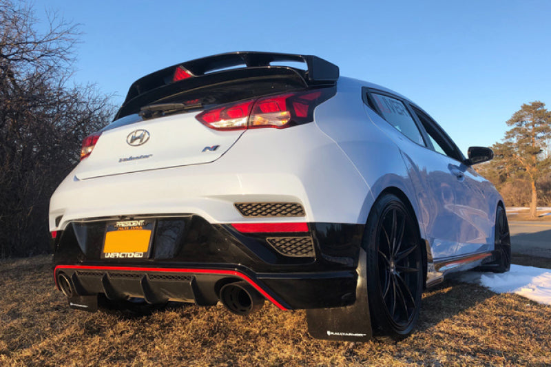 Rally Armor 2019 Hyundai Veloster N Black UR Mud Flap Performance Blue Logo MF57-UR-BLK/PBL User 2