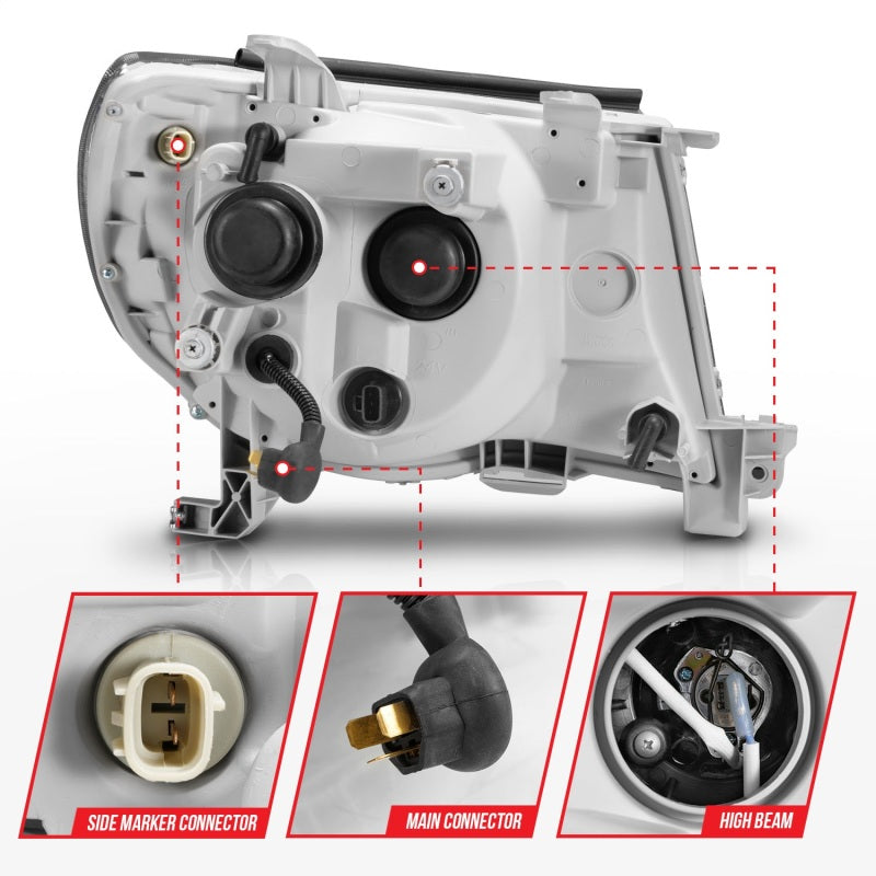 ANZO 05-09 Toyota Tacoma Projector Light Bar Style Headlights w/ C Light Bar 111517 111517 Photo - Unmounted