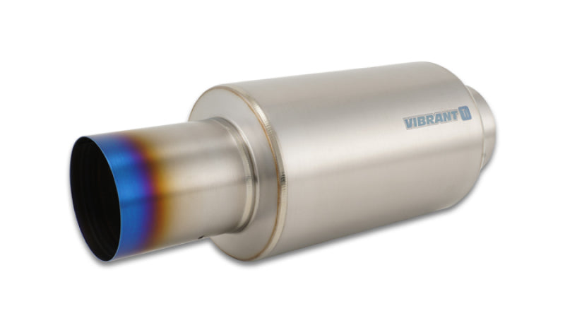 Vibrant Titanium Muffler w/Straight Cut Burnt Tip 4in Inlet / 4in Outlet 17566 17566 Photo - Primary