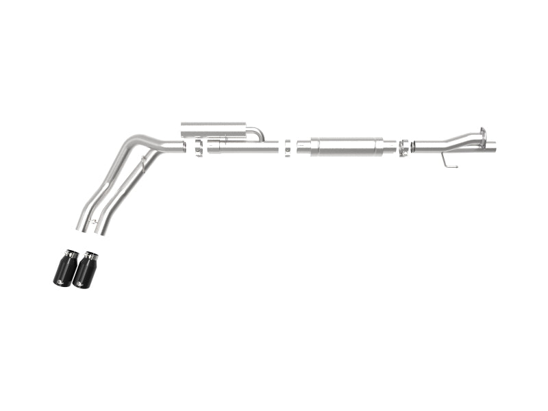 aFe Rebel Series 3in 409 SS Cat-Back Exhaust w/ Black Tips 17-20 Ford F-250/F350 V8 6.2L/7.3L 49-43117-b 49-43117-b Photo - Close Up