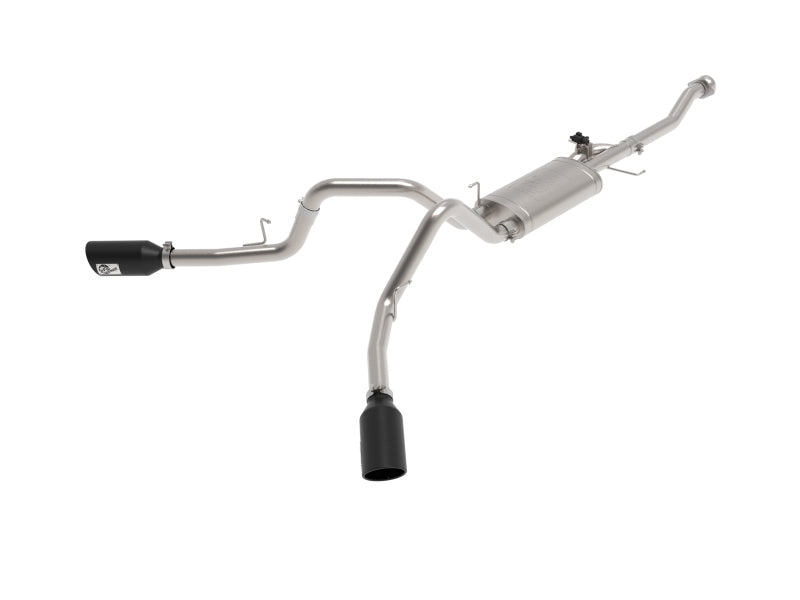 aFe Gemini XV 3in 304 SS Cat-Back Exhaust 2021 Ford F-150 V6 2.7L/3.5L (tt)/V8 5.0L w/ CO Black Tips 49-33129-B 49-33129-B Photo - Primary