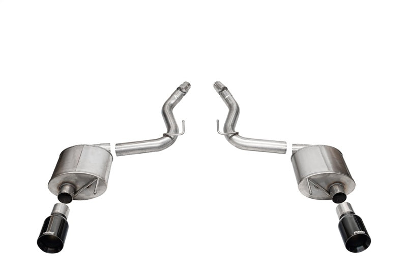 CORSA Performance Corsa 24 Ford MustangGT Touring Axle-Back Ex.Sys 3.0in Dual Rear Exit w/4.5in Blk PVD StraightCutTip 21257BLK 21257BLK Photo - Primary