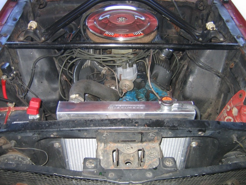 Mishimoto Aluminum Racing Radiator 64-66 Ford Mustang Manual Transmission MMRAD-MUS-64 Photo - Mounted