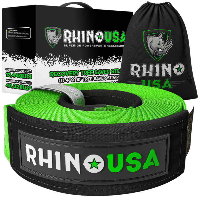 Rhino USA Recovery Tree Saver Strap 4Inx10Ft (Green) RG-TS4X10-GRN RG-TS4X10-GRN Photo - Primary