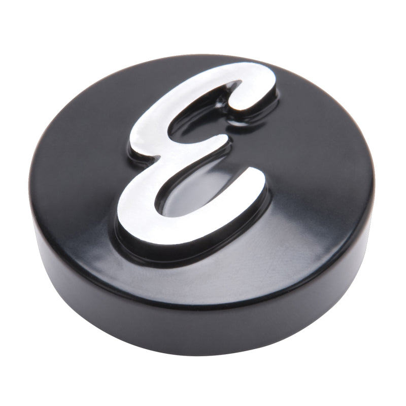 Edelbrock "E" Air Cleaner Nut, 2-1/8" Diameter, Black w/ Raw Alum. 4271 Photo - Primary