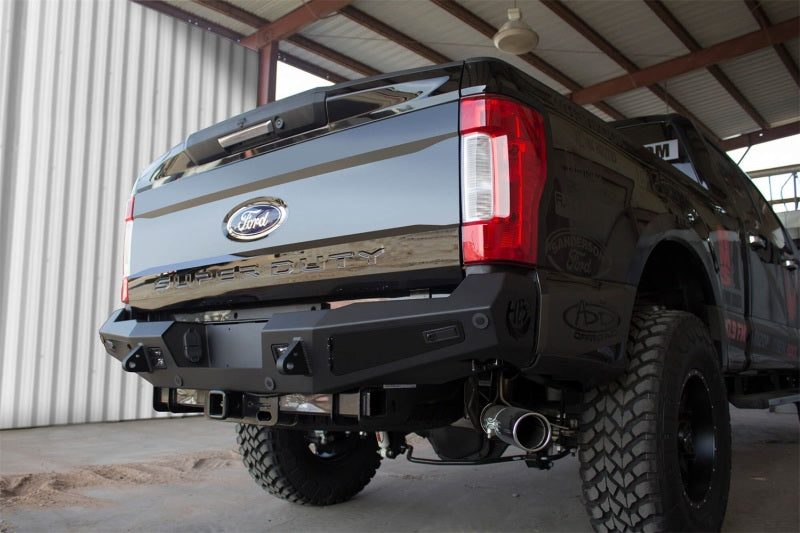 Addictive Desert Designs 17-18 Ford F-250 HoneyBadger Rear Bumper w/ BackUp Sensors R167301280103 Photo - Mounted