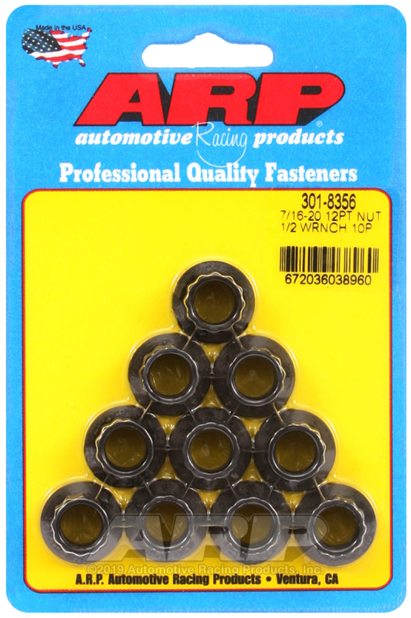 ARP 7/16-20 1/2 socket 12 pt nut kit 301-8356 Photo - Primary