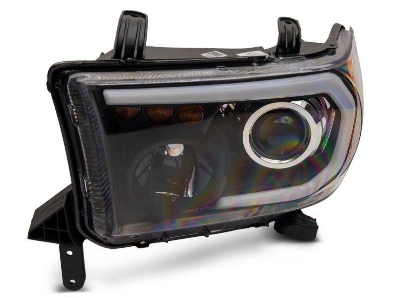 Raxiom 07-13 Toyota Tundra Axial Series Projector Headlights w/ LED Bar- Blk Housing (Clear Lens) TU16006 TU16006 Photo - Close Up